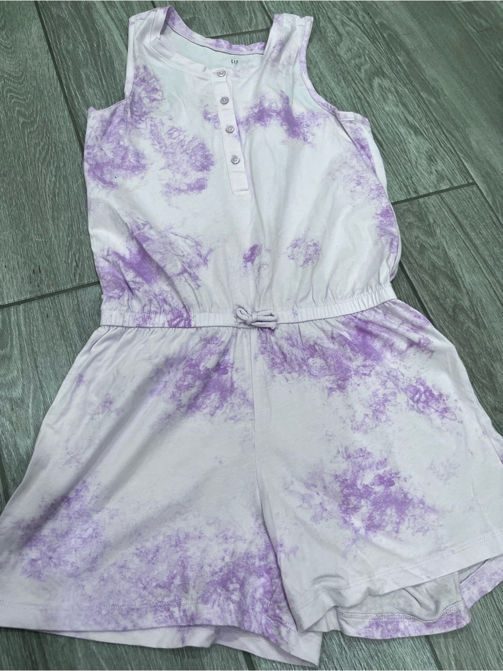 GAP Lavender and White Tie-Dye Sleeveless Romper